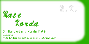 mate korda business card